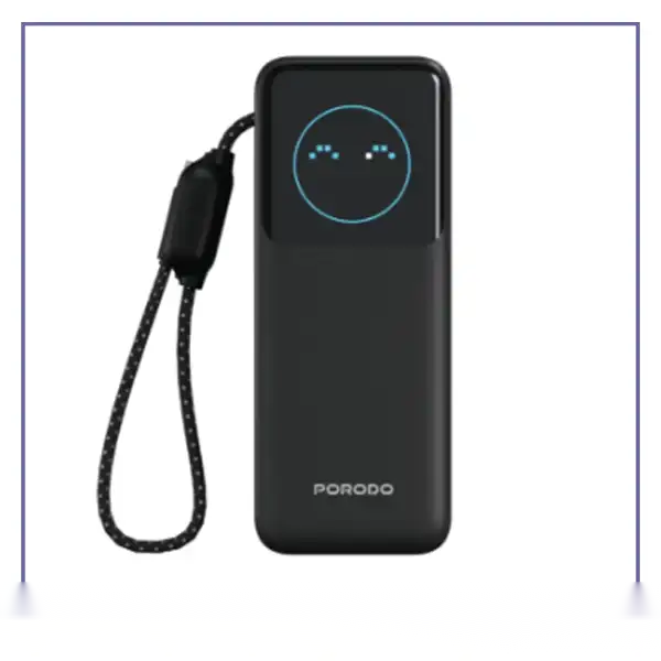 پاوربانک 20000 هوشمند با کابل پرودو Porodo POLO II POWER BANK PDPBFCH0101BK