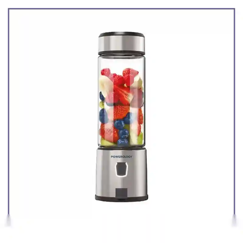 مخلوط کن شارژی 6 تیغه پاورولوژی Powerology 6 Blades Portable and Rechargeable Juicer and Blender P6BPJBK - نقره ای