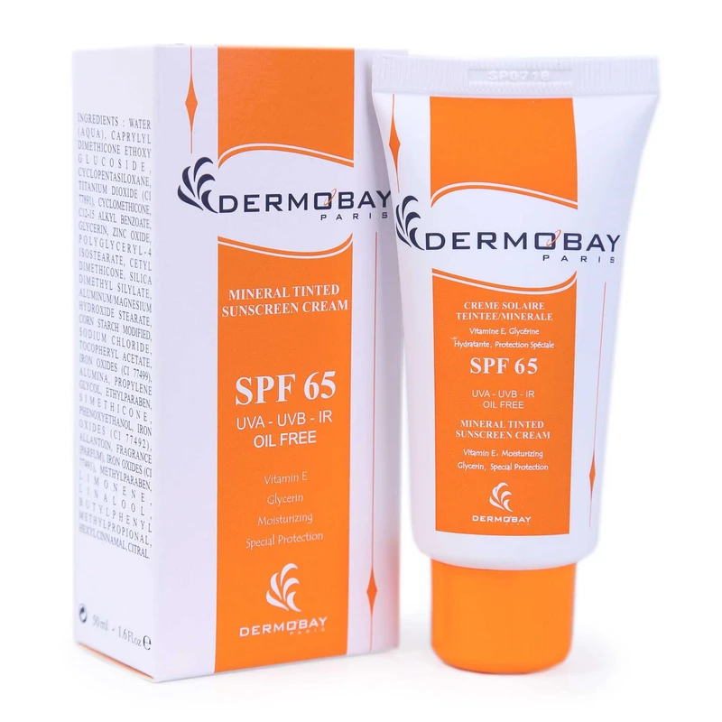 کرم ضدآفتاب رنگی درموبای SPF 65 مناسب پوست چرب 50 میلیلیتر