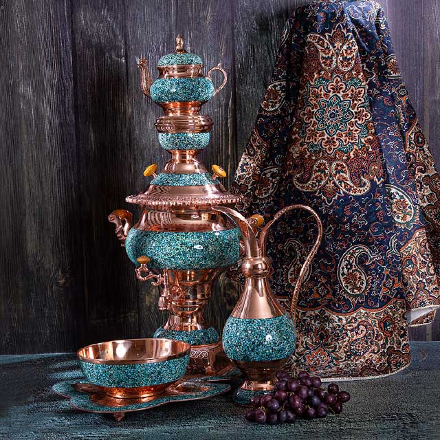 سماور فیروزه کوبی نفیس