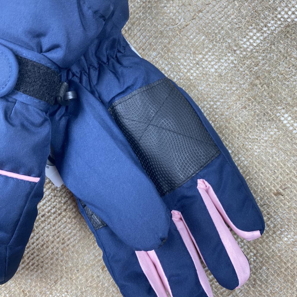 ست دستکش دخترانه طرح انگشتی چسبی قابل تنظیم سرمه ای رنگ - 7 سال ** نام نیکو **جدید