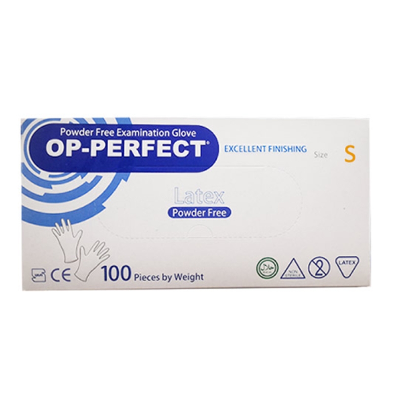 دستکش لاتکس بدون پودر (OP-PERFECT) سایز S