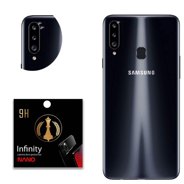 محافظ لنز دوربین اینفینیتی مدل نانو LP018 مناسب برای گوشی موبایل سامسونگ Galaxy A20s بسته دو عددی