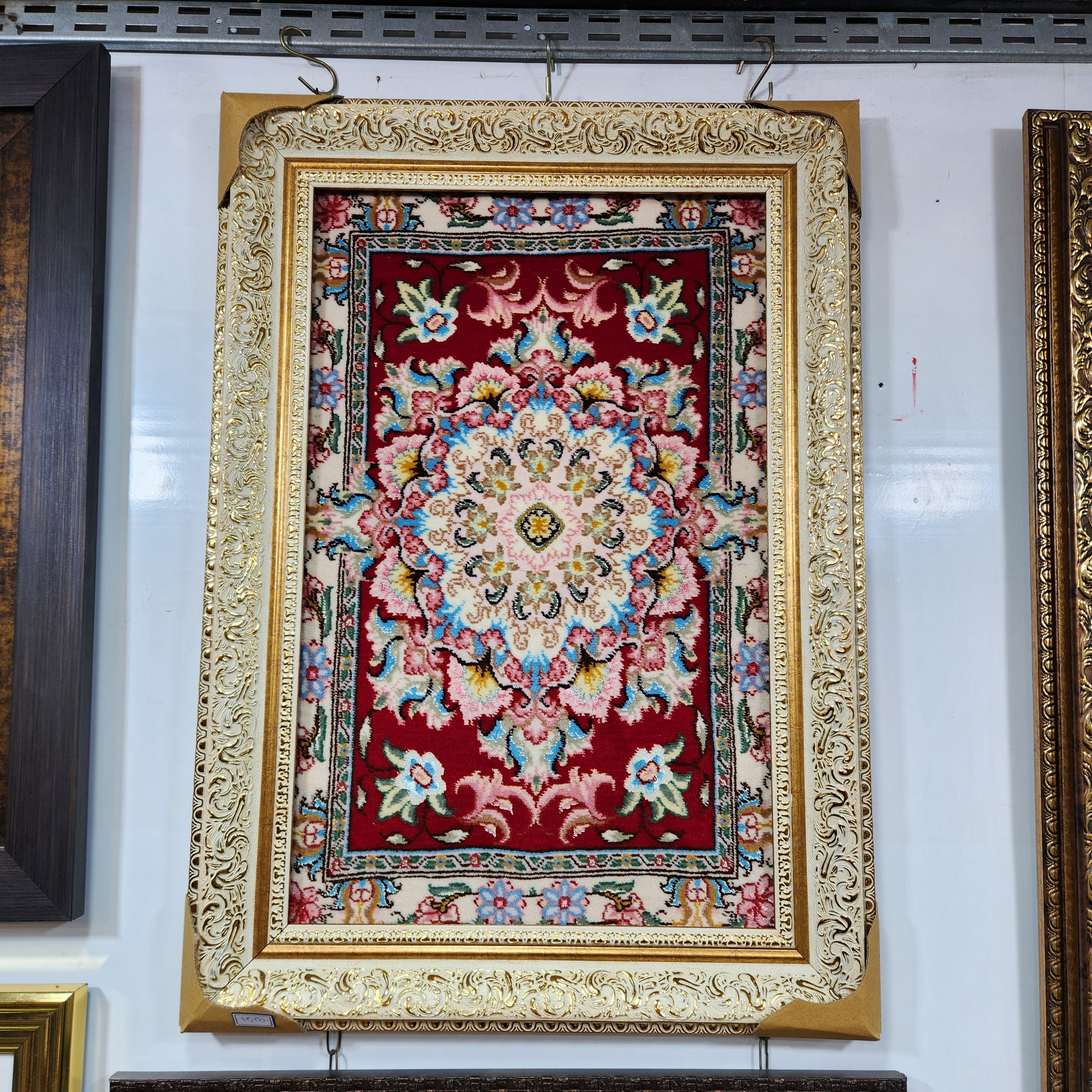 تابلو فرش گل ابریشم دستبافت چله پنبه 40 در 60 سانت رج شمار 46جدید