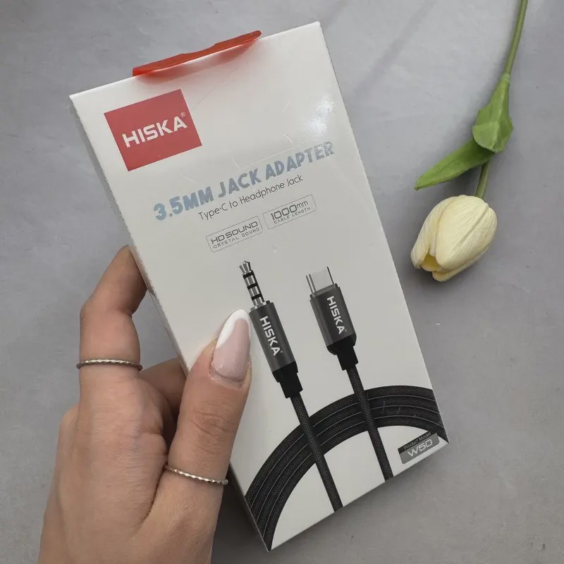 کابل تبدیل AUX به USB-C هیسکا مدل W50 طول 1 متر کد Z251-140437
