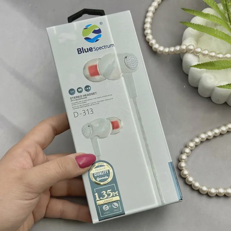 هندزفری با سیم بلو اسپکترام Blue Spectrum مدل D313 سفید کد Z253-98396