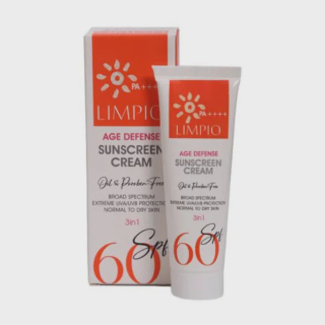 کرم ضد آفتاب بی رنگ لیمپیو spf60 مناسب انواع پوست