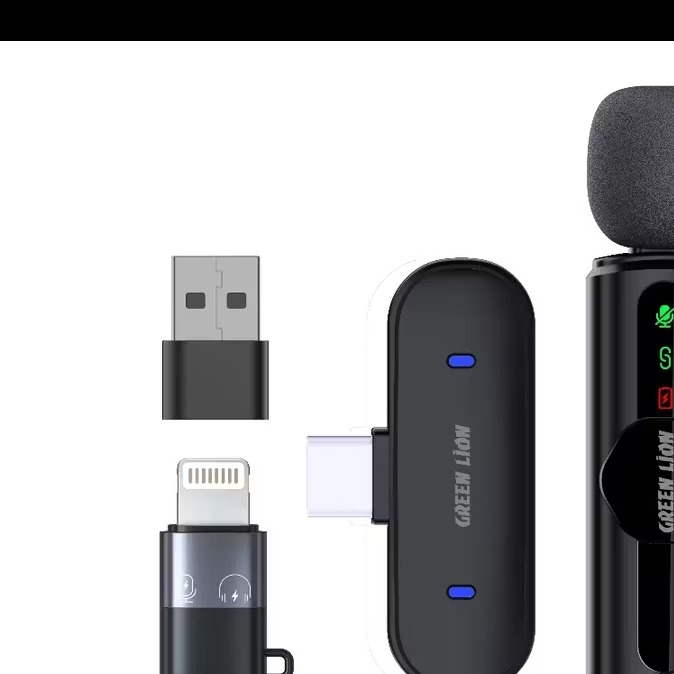 میکروفون یقه ای بی سیم تک کاربره گرین لاین Green Lion GM-75X Microphone 3-Level Noise Cancellation