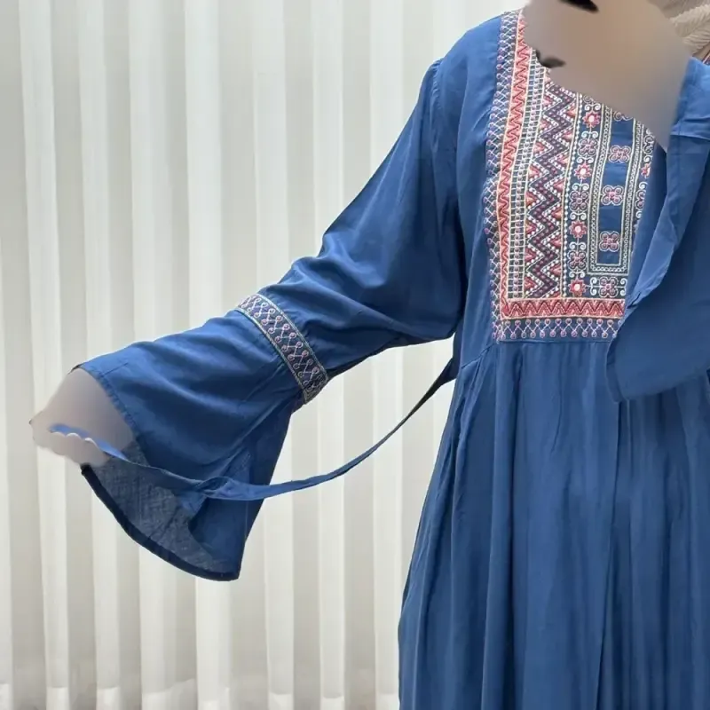 پیراهن نخی گلدوزی شده زنانه مدل مانیا فری سایز مناسب تا سایز 48جدید