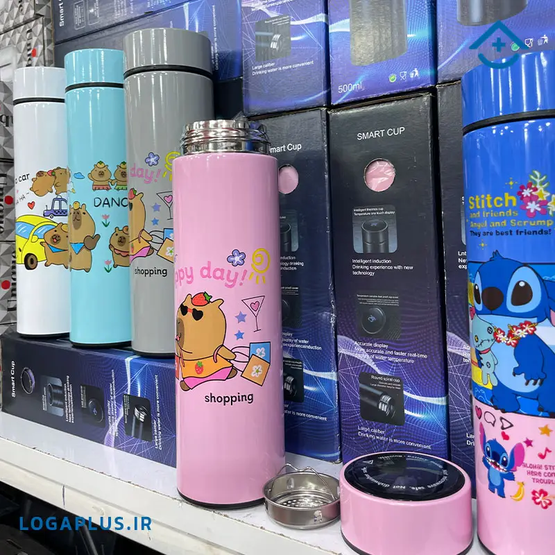 فلاسک دیجیتال (Smart Cup) فانتزی طرح هپی دی 500 میلیلیتر