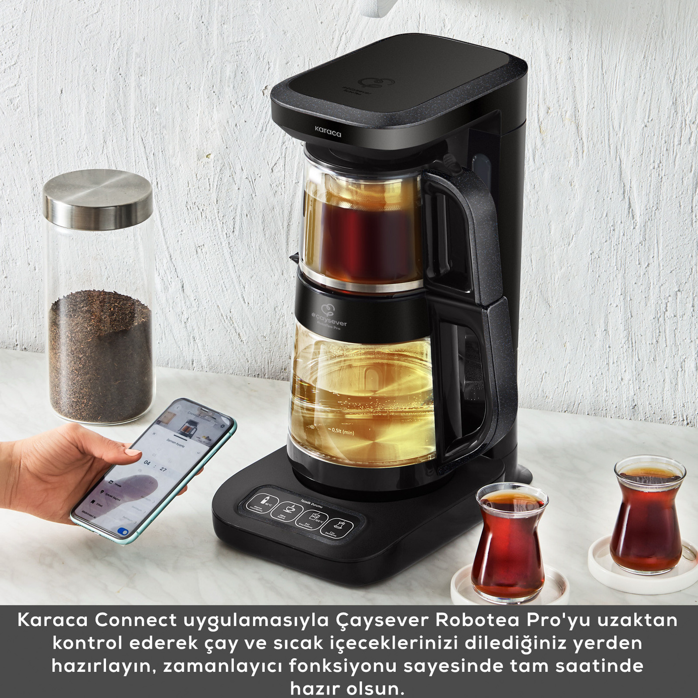 چای ساز هوشمند کاراجا Karaca مدل Çaysever Robotea Pro Connectجدید
