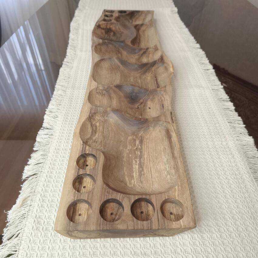 اردوخوری 7 خانه چوبی دستساز، شات پلیت چوبی گردو کد507