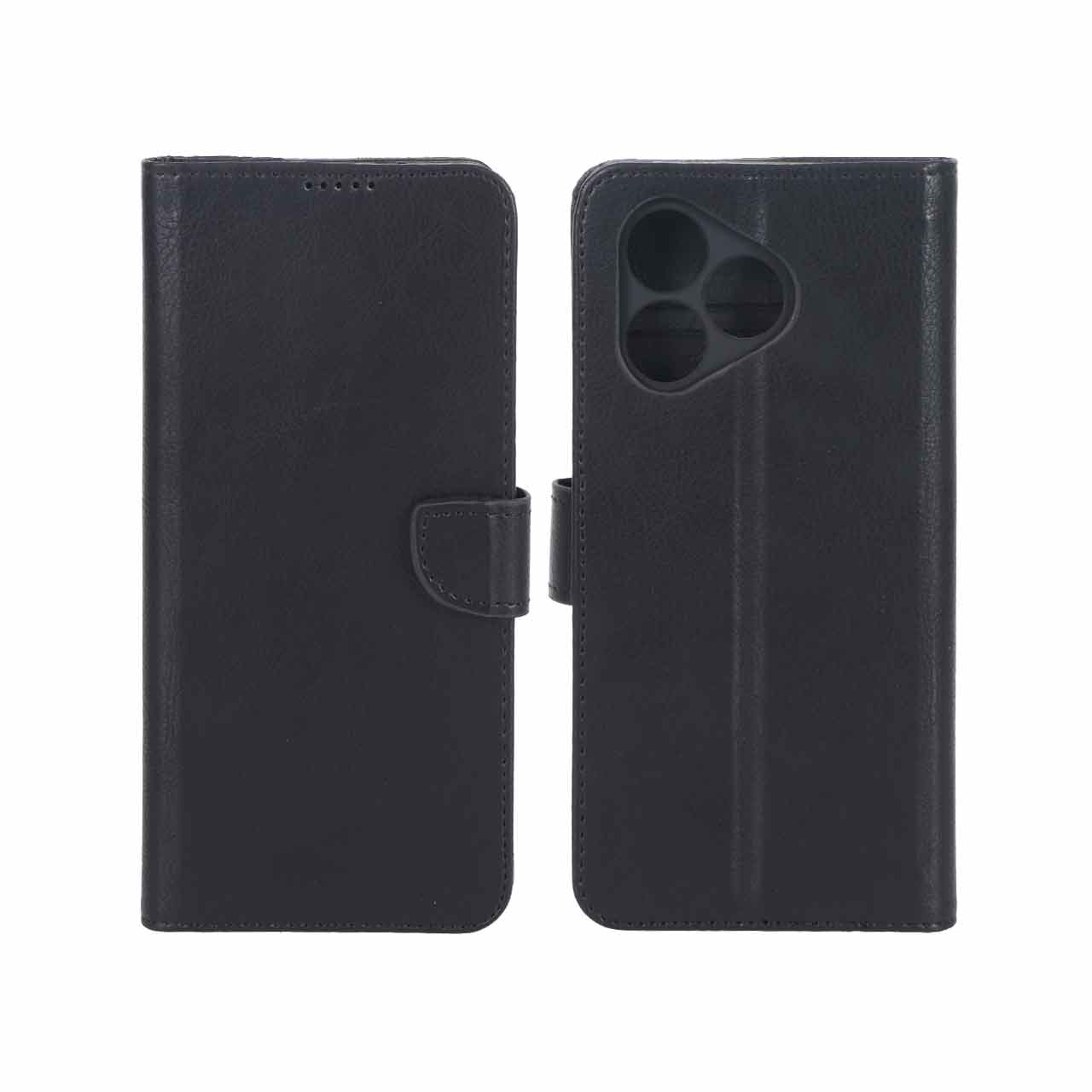کیف چرمی موبایل مگنتی محافظ لنزدار KRF مدل Honor X8d - مشکی