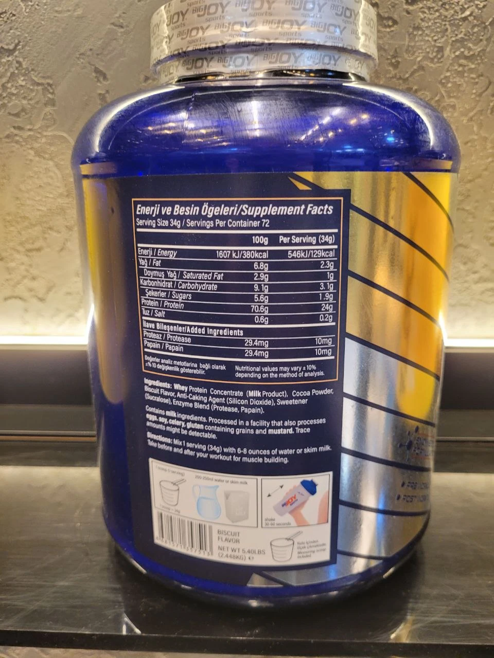 پروتئین وی بیگ جوی کلاسیک 2.448 کیلوگرم طعم بیسکویتی | BigJoy BigWhey Classic Whey Protein 2448g Biscuitجدید