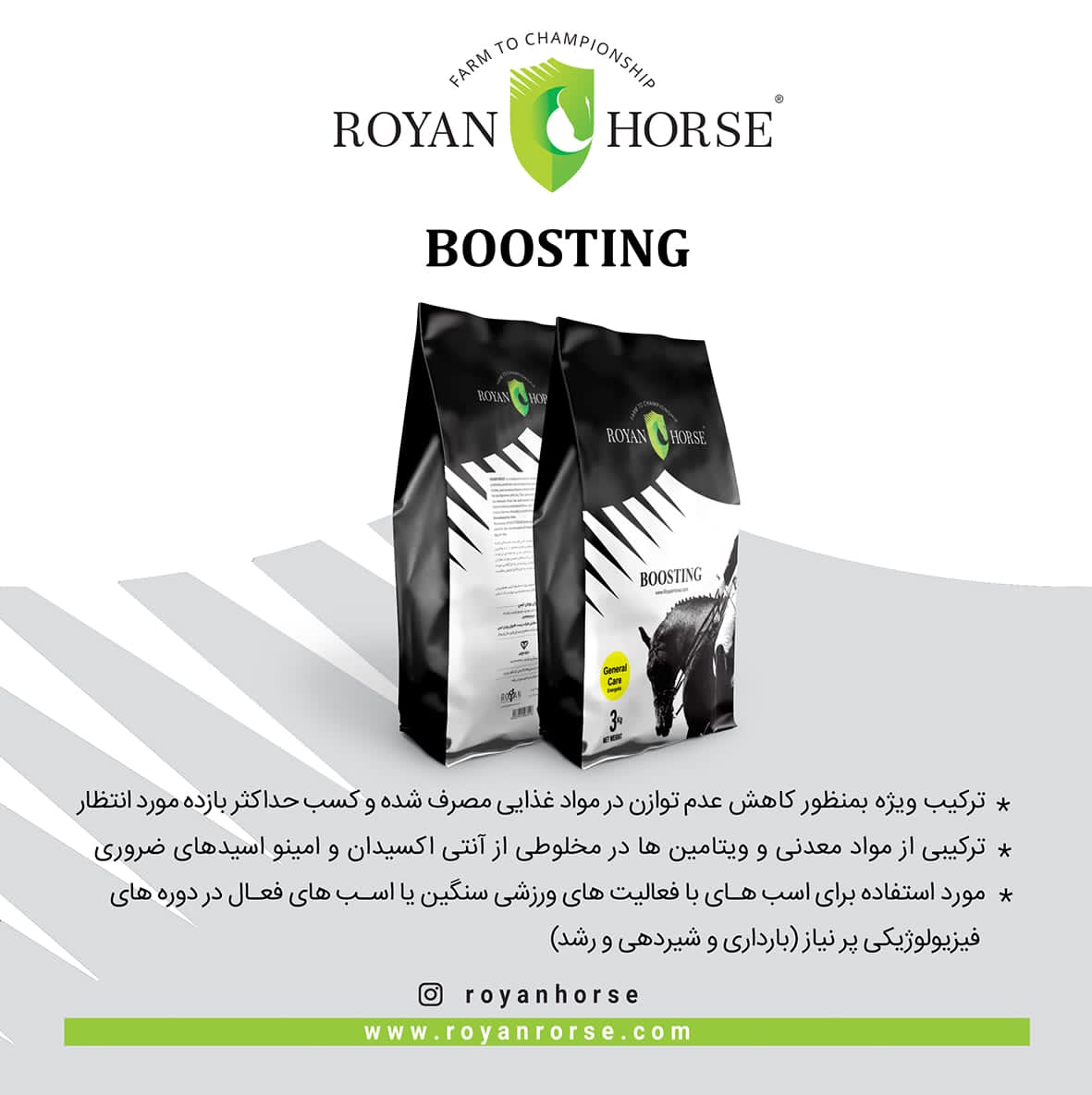 مکمل Boosting تقویت سلامت و عملکرد اسب های ورزشی و پرورشیجدید