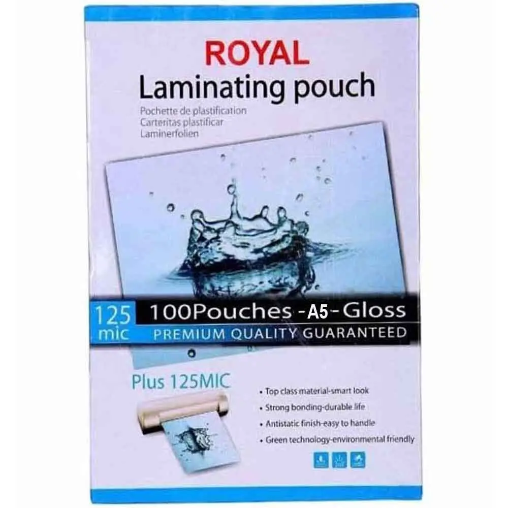 طلق پرس A5 براق 125 میکرون رویال Royal خارجی بسته 100 عددی