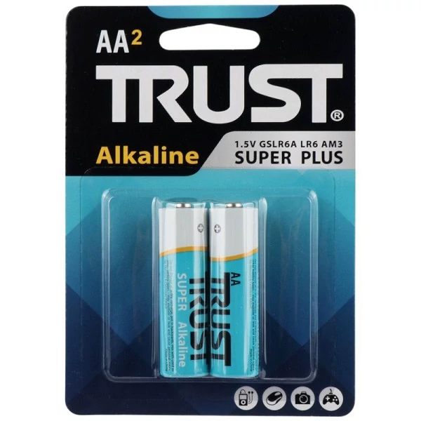 باتری دوتایی قلمی تراست Alkaline SUPER PLUS LR6