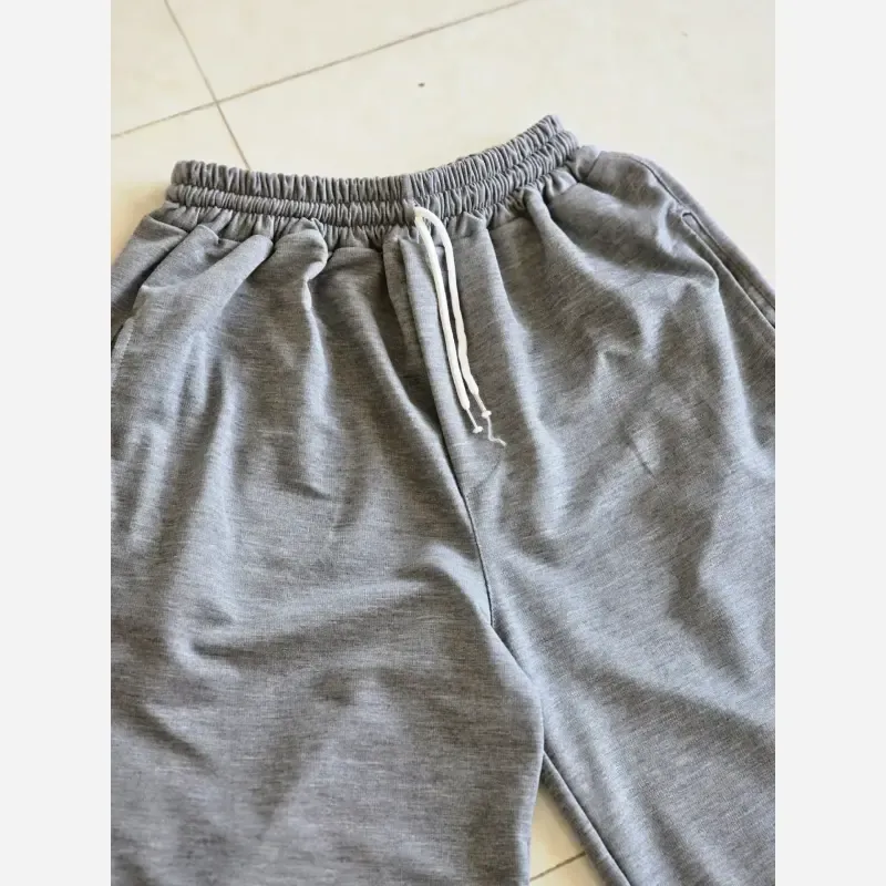 شلوار اسلش فول بگ ملانژ اسپرت سایز بزرگ رنگ مشکی و طوسی