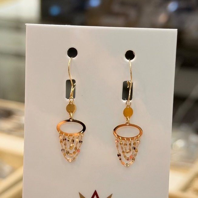 گوشواره طلا شرابه ای نمادار 600سوت قسطیجدید