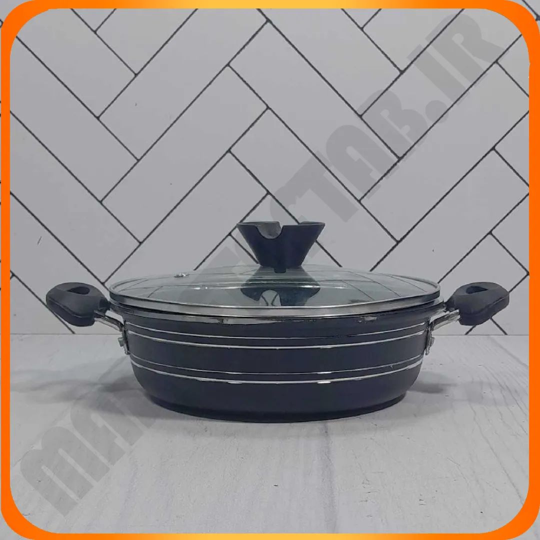 تابه تک سایز 20 بادرب پیرکس دودسته مشکی ویژه زومبا