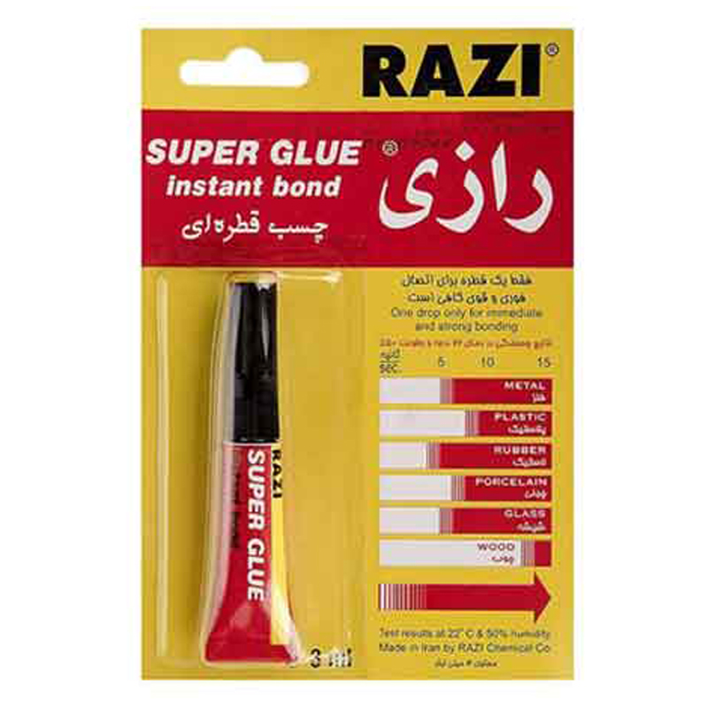 چسب قطره ای رازی حجم 3 میلی لیتر مدل Super Glue مدل 1