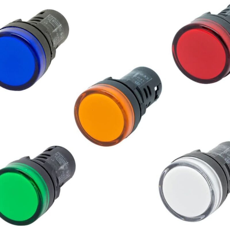 چراغ سیگنال گرد تابلویی ACDC-12V (سفید) مدل 1
