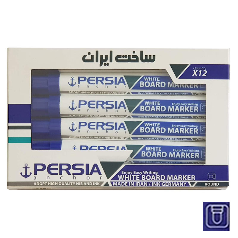 ماژیک وایت برد پرشیا نوک گرد آبی بسته 12 عددی مدل 2