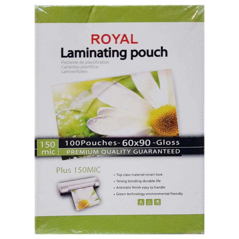 طلق پرس کارت 9 × 6 سانتی متر 150 میکرون رویال ROYAL خارجی بسته 100 عددی