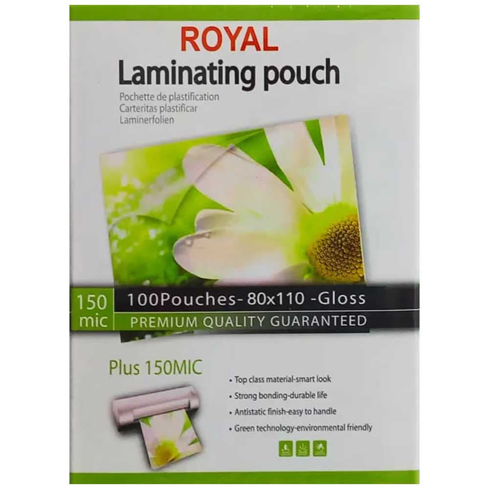 طلق پرس کارت 8 × 11 سانتی متر 150 میکرون رویال Royal خارجی بسته 100 عددی مدل 2
