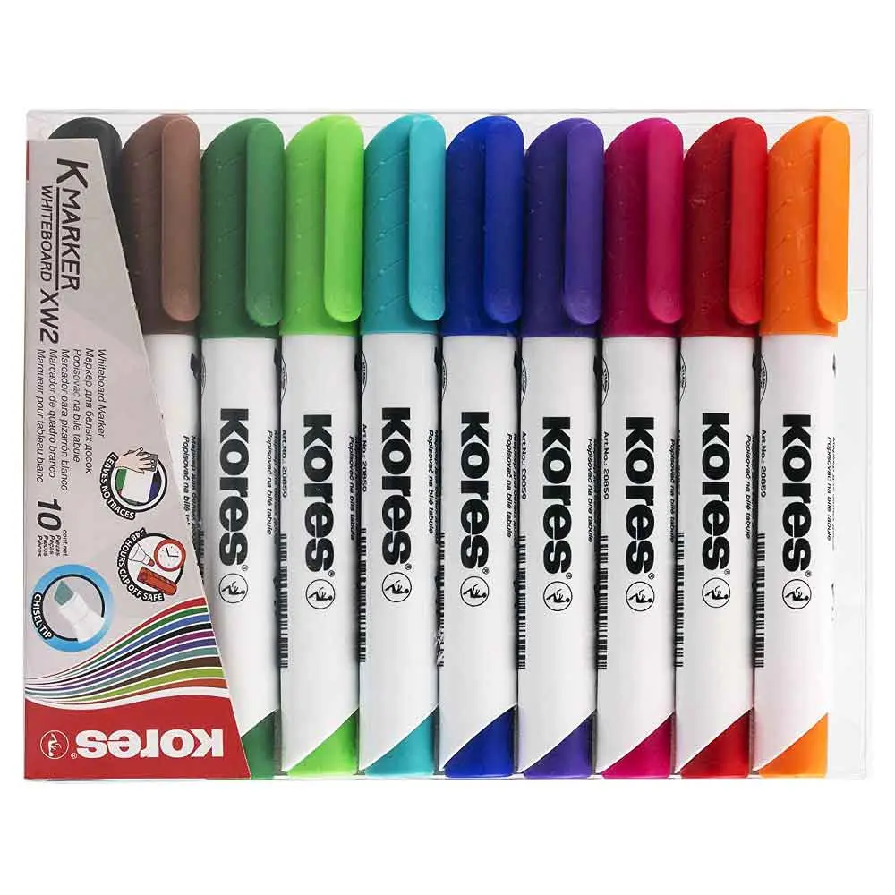 ماژیک وایت برد 10 رنگ کورس مدل Kores XW1 مدل 1