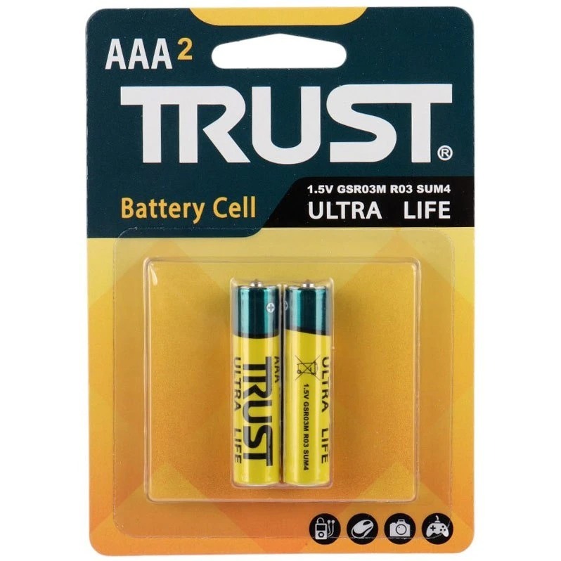 باتری دوتایی نیم قلمی تراست Ultra Life R03