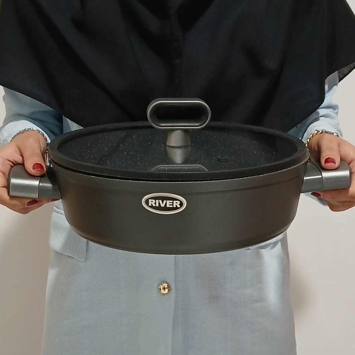 سرویس قابلمه گرانیتی 11 پارچه ریور مدل نوردیک کد 4146 طوسی با ارسال رایگان