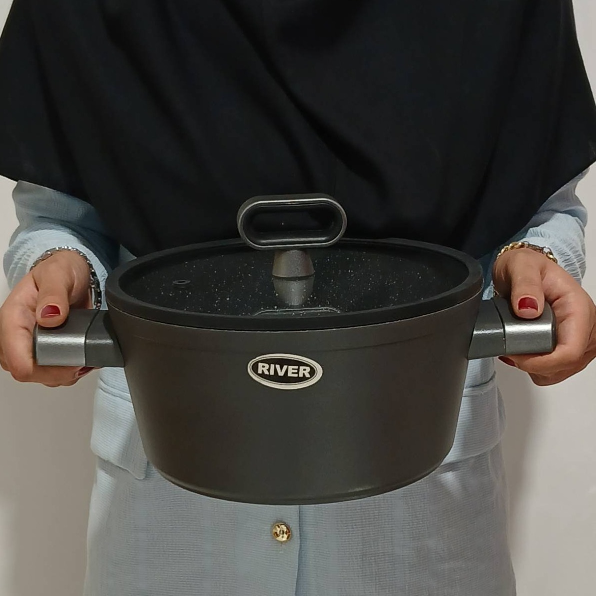 سرویس قابلمه گرانیتی 11 پارچه ریور مدل نوردیک کد 4146 طوسی با ارسال رایگان