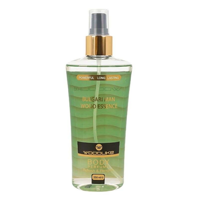 بادی اسپلش مردانه وودلایک مدل Bulgari Man Wood Essence حجم 250 میلیلیتر