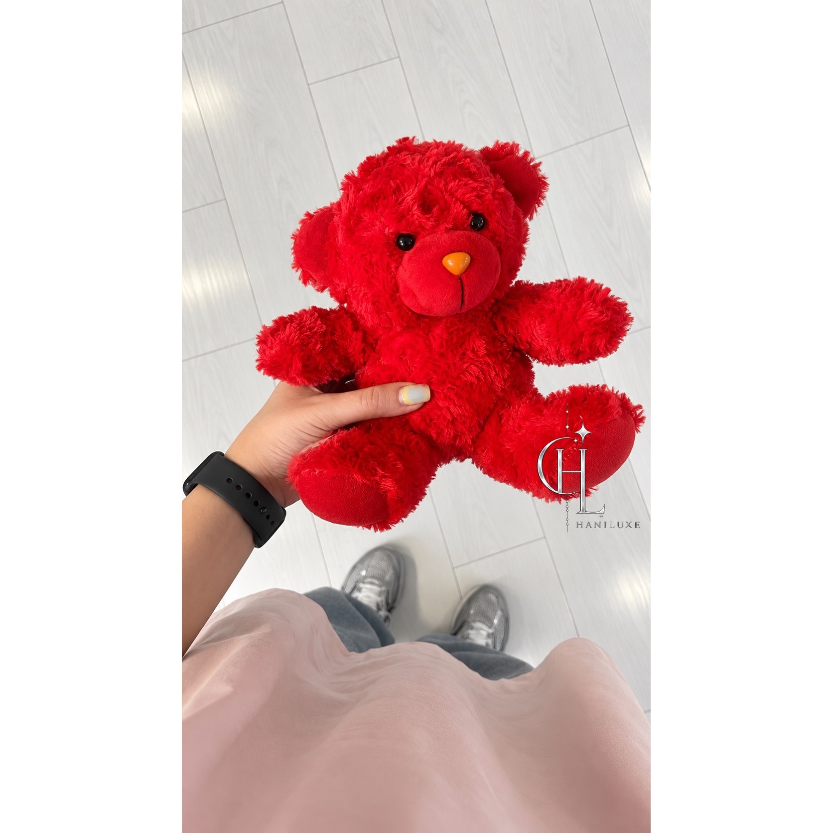 عروسک خرس تدی قرمز با قلب جداشونده دستساز