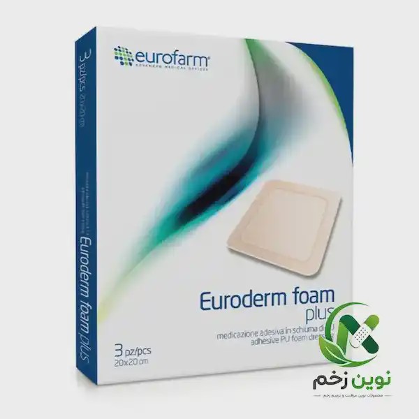پانسمان فوم چسبدار یورودرم یوروفارم سایز 20 20 سانتی متر Euroderm