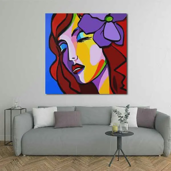 تابلو بوم چاپی لاویا طرح کوبیسم زن کد ART-2060