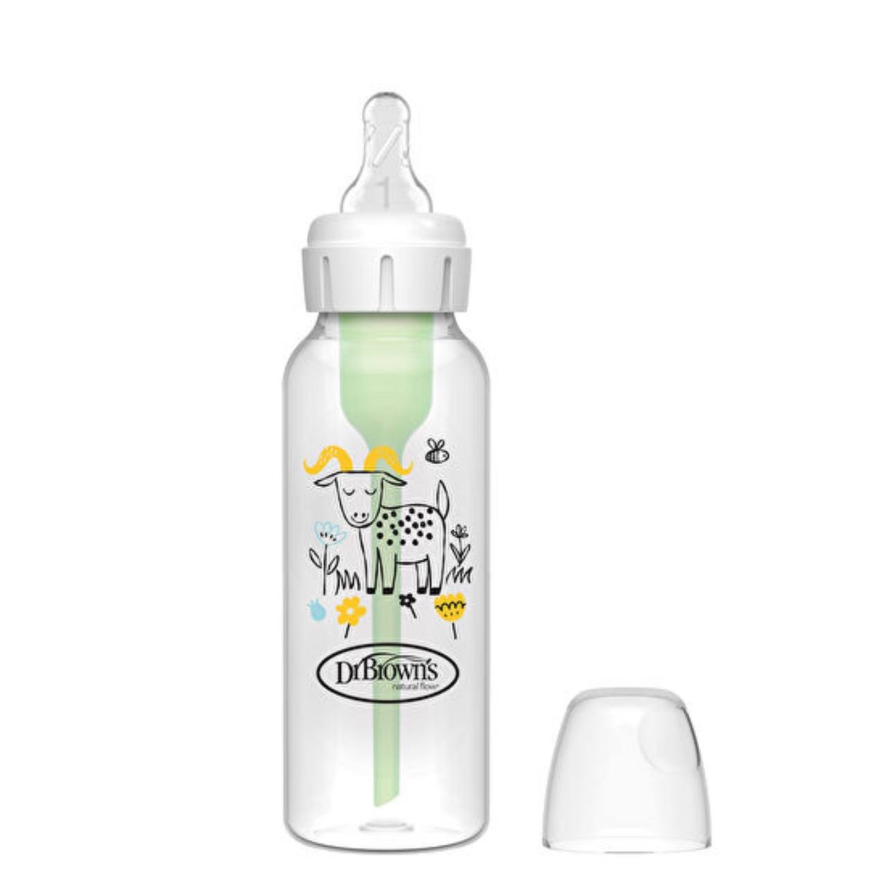 شیشه شیر دونه ای دکتر براون طرح دار حجم 250 میل دهانه باریک شماره 1 Dr Browns مدل 1