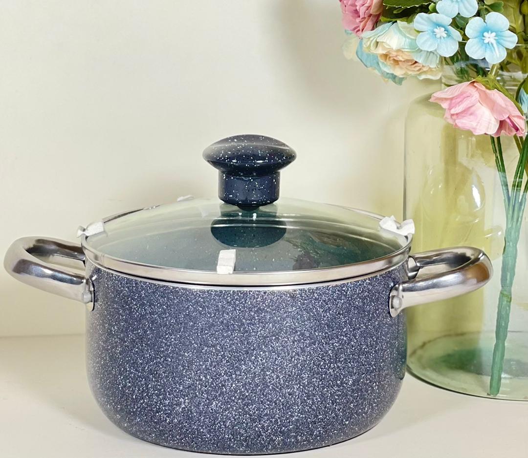 قابلمه سایز 16 تیتان طوسی بی لبه درب شیشه ای لاوان (8) -ارسال رایگان ارسال شکستنی و شیشه جات فقط با باربری با بیمه