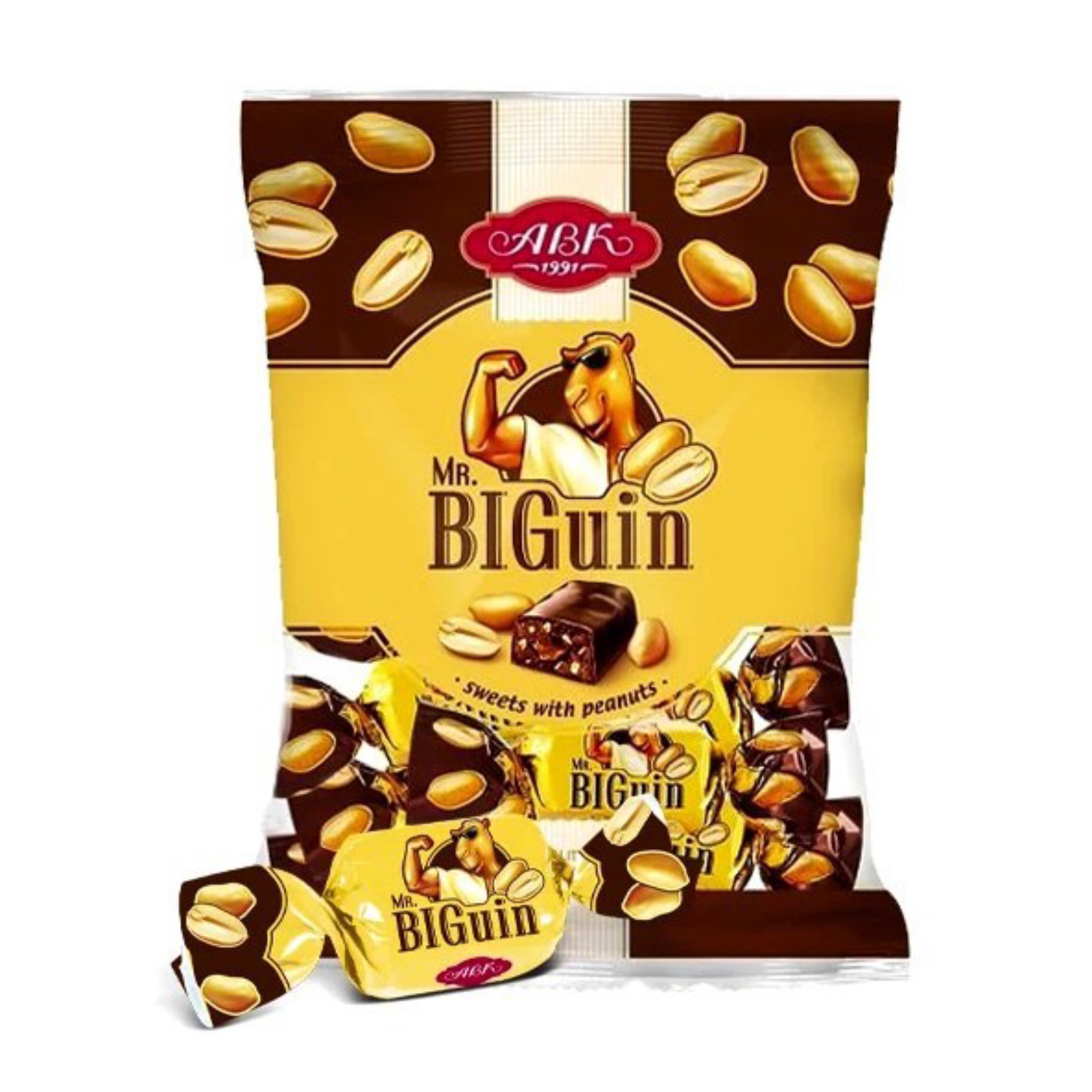 شکلات مستر بیگوئین ABK با طعم بادام زمینی _ 1000 گرم