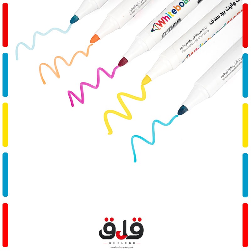 ماژیک وایت برد صدف بسته 6 رنگ (سر گرد) کد48