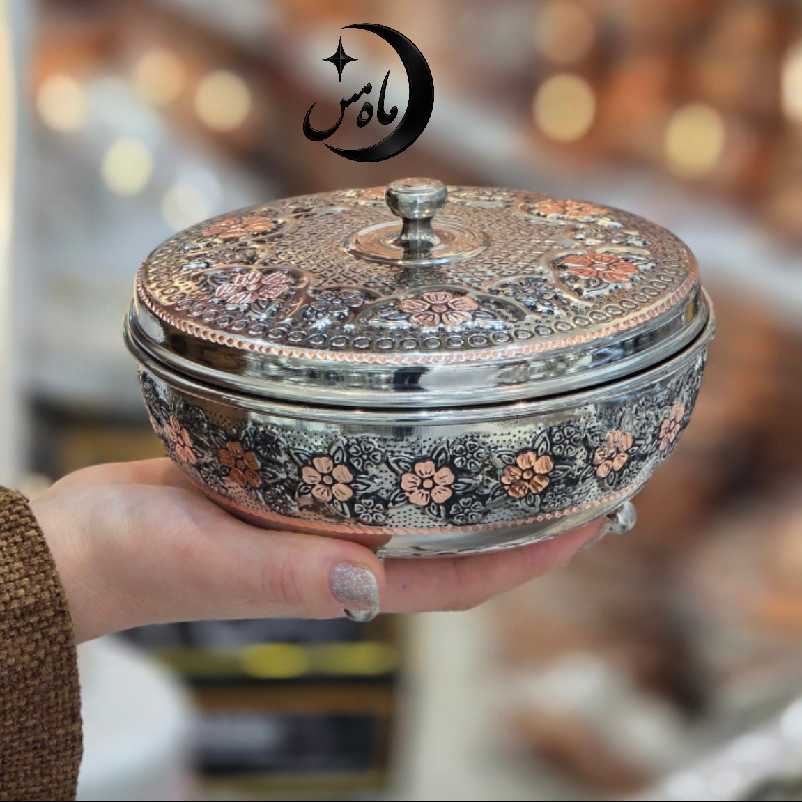 قندان و گزخوری مسی گلبرگ الماسجدید