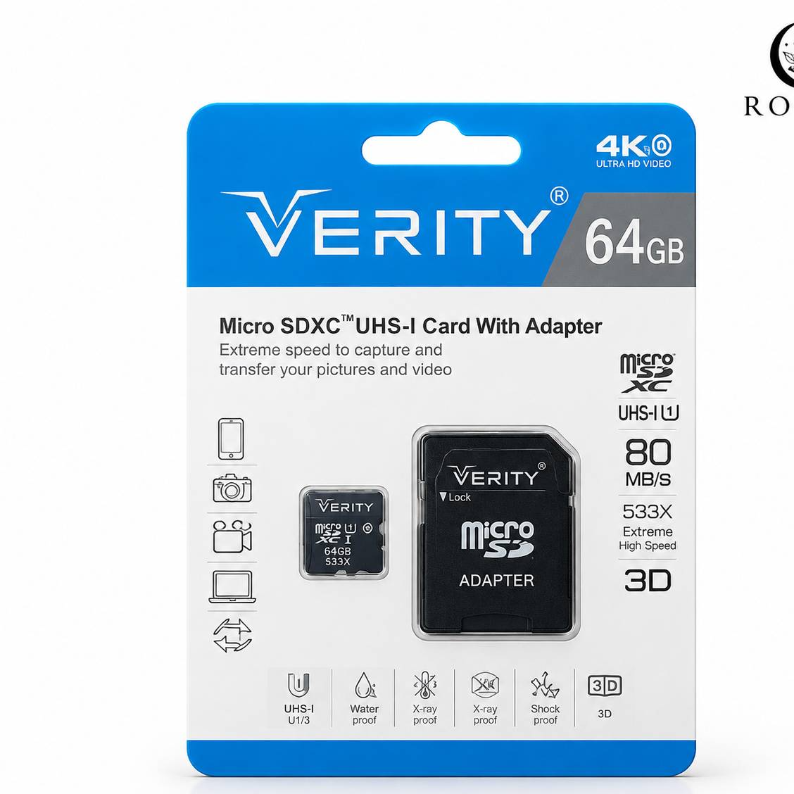 رم 64 گیگ Verity مدل 533X کلاس همراه آداپتور