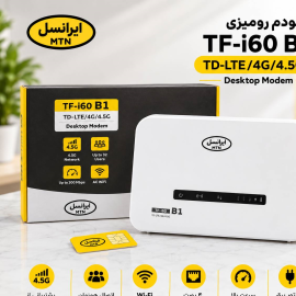مودم 4G TD-LTE ایرانسل مدل TF-i60 B1 به همراه سیم کارت خام پلمب و (50 گیگ اینترنت هدیه)