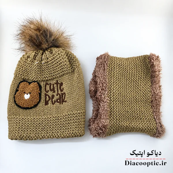 شال و کلاه بچگانه خزدار مدل بافتنی شال رینگی کد 1273جدید