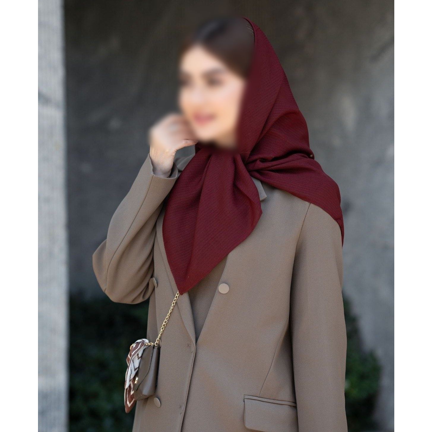 نمای 7 روسری مجلسی اسکالر راه راه قواره متوسط (شامل هدیه)