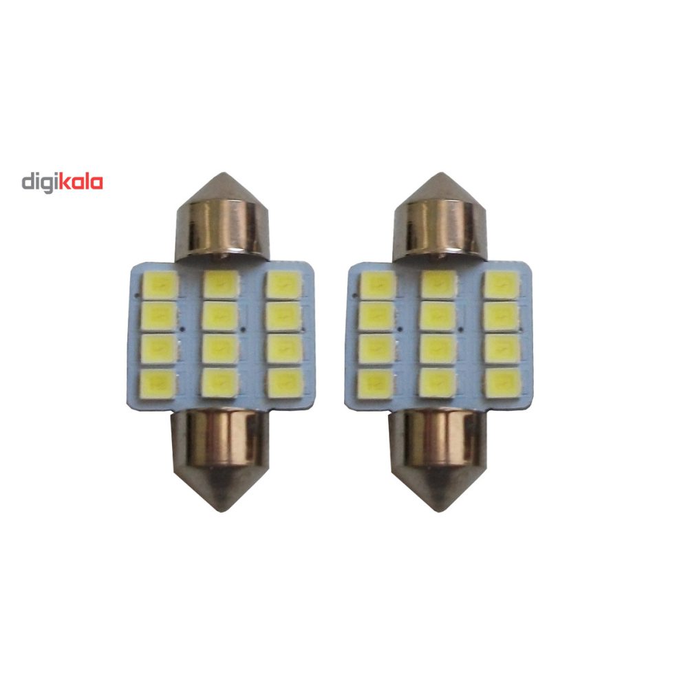 لامپ LED سقف خودرو سام مدل 12 فشنگی بسته 2 عددی