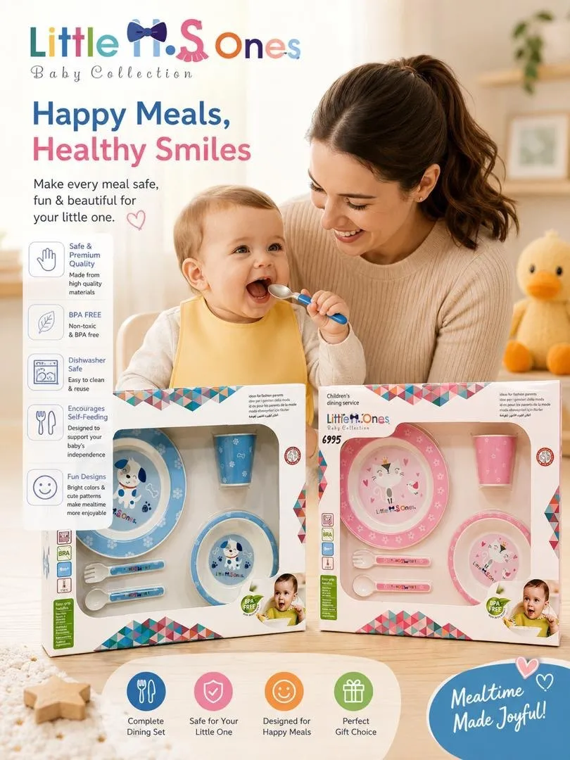 ست پنج تکه ظروف غذا خوری کودک و نوزاد لیتل وانز little ones