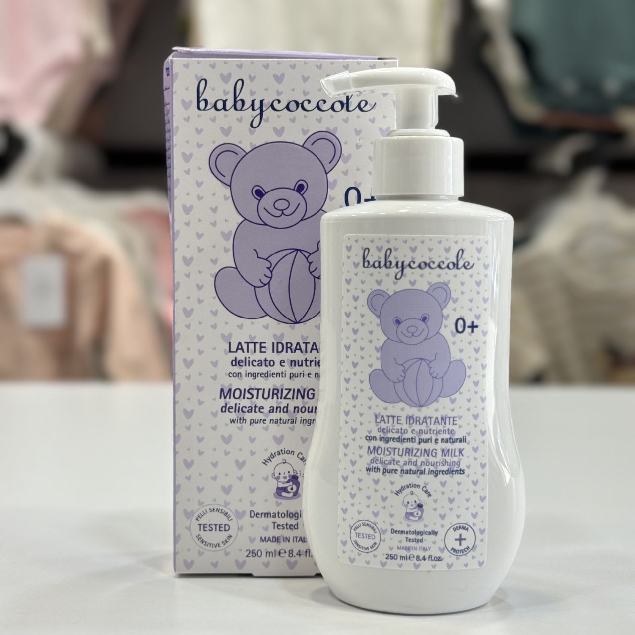 لوسیون مرطوب کننده بدن کودک 250 میل بی بی کوکول babycoccole بنفش اورجینال ایتالیا انقضا 2030 مدل 1