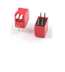 دیپ سوئیچ 2 کلیدی با زاویه 90 درجه